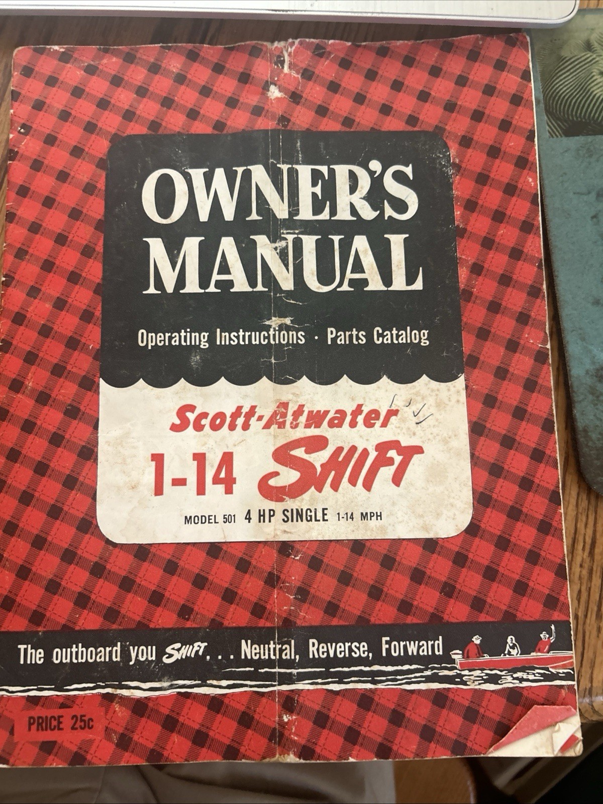 VINTAGE SCOTT ATWATER BOAT MOTOR  1-14 SHIFT OWNERS OPERATORS MANUAL PARTS CATAL