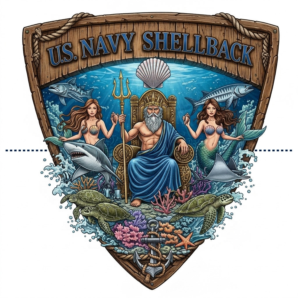 US Navy Shellback USN Shirt - Shellback Certificate Crossing Military T-Shirt