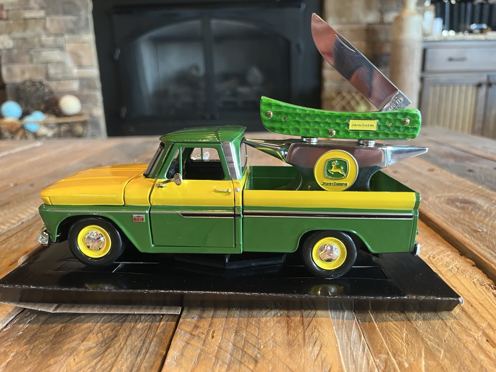 Case XX John Deere Custom Truck And Anvil Display Very Cool. Knife Not Included