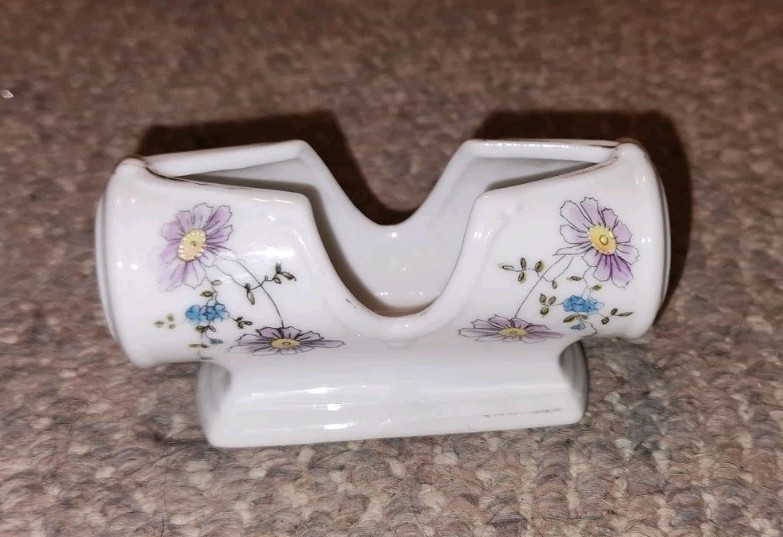 Vintgae Porcelain Toothpick Holder Germany Made Floral Pattern Vintgae Porcelain Toothpick Holder Germany Made Floral Pattern