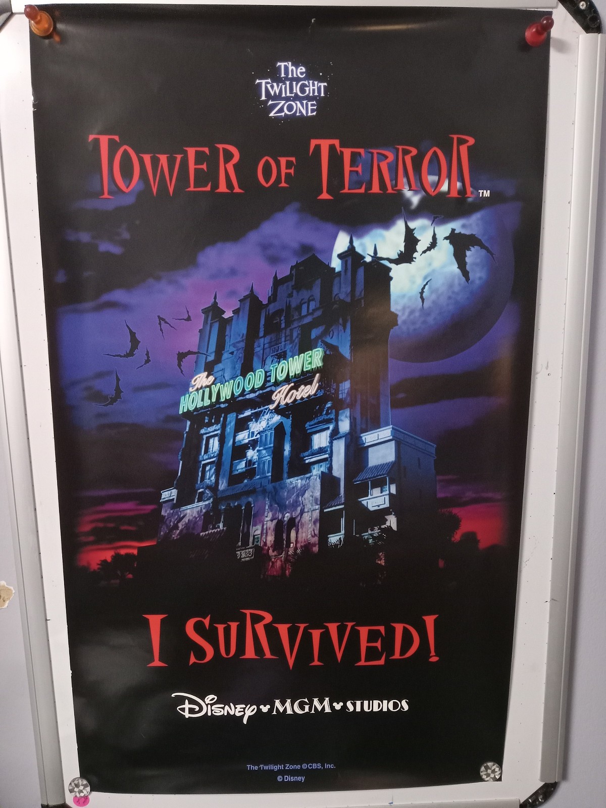 Disney MGM Studios The Twilight Zone Tower Of Terror I Survived  Poster - Rare
