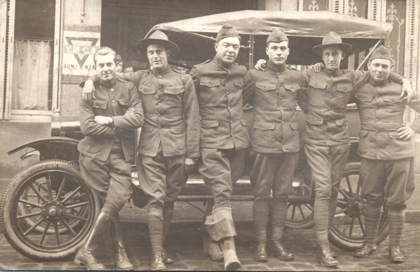 WWI American Army Soldiers Automobile Real Photo Postcard RPPC WWI American Army Soldiers Automobile Real Photo Postcard RPPC