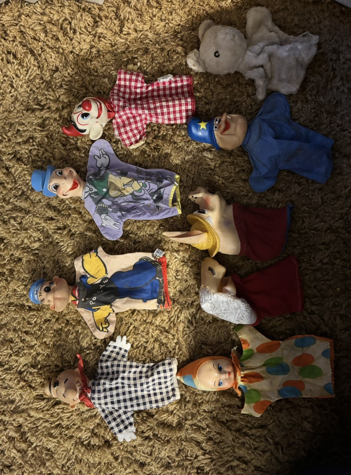 Lot of 9 Vintage Gund Hand Puppets P