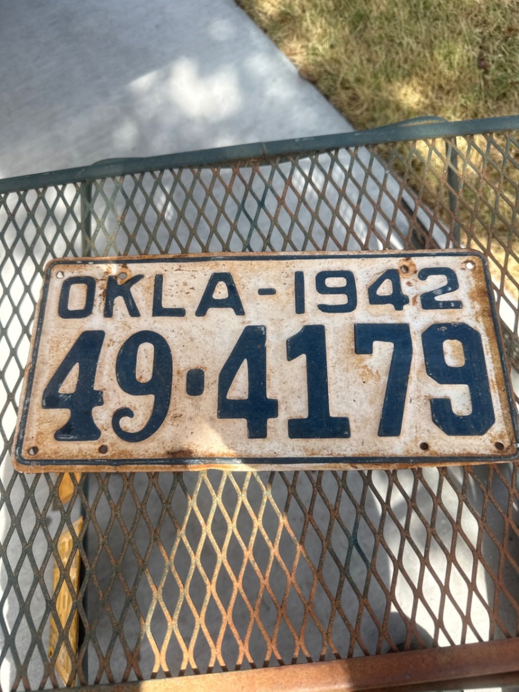 Vintage 1942 Oklahoma License Plate