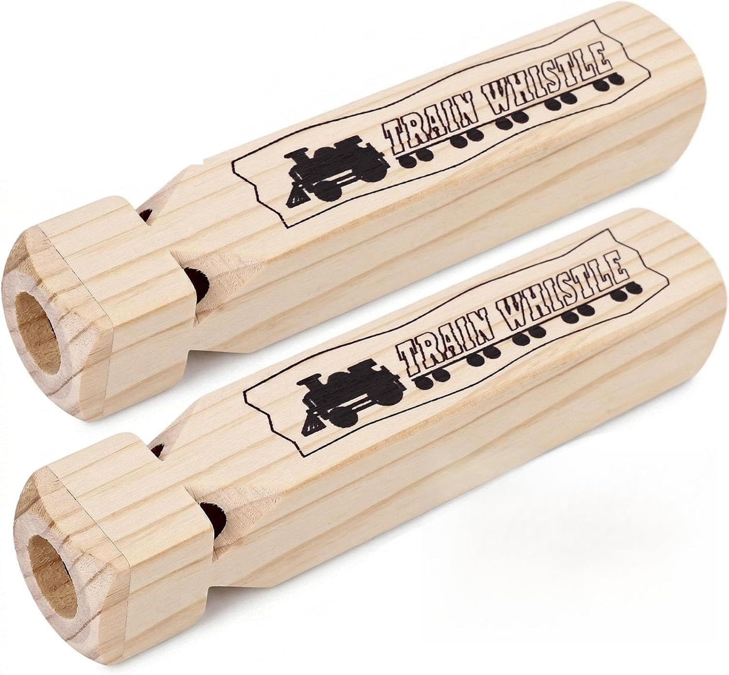 2 PCS Kids Wooden Train Whistles, Train Whistle 4, Tone 7.3 2 PCS Kids Wooden Train Whistles, Train Whistle 4, Tone 7.3
