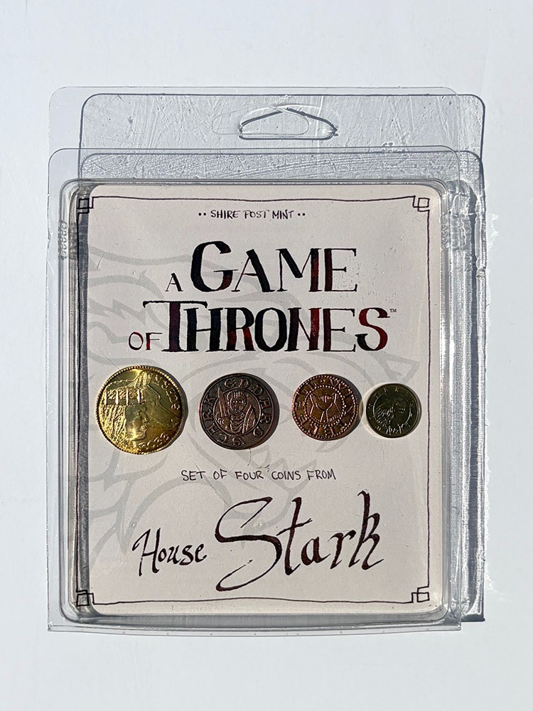 SHIRE POST MINT - GAME OF THRONES RELICA COINS - HOUSE STARK - SET OF 4 - NEW