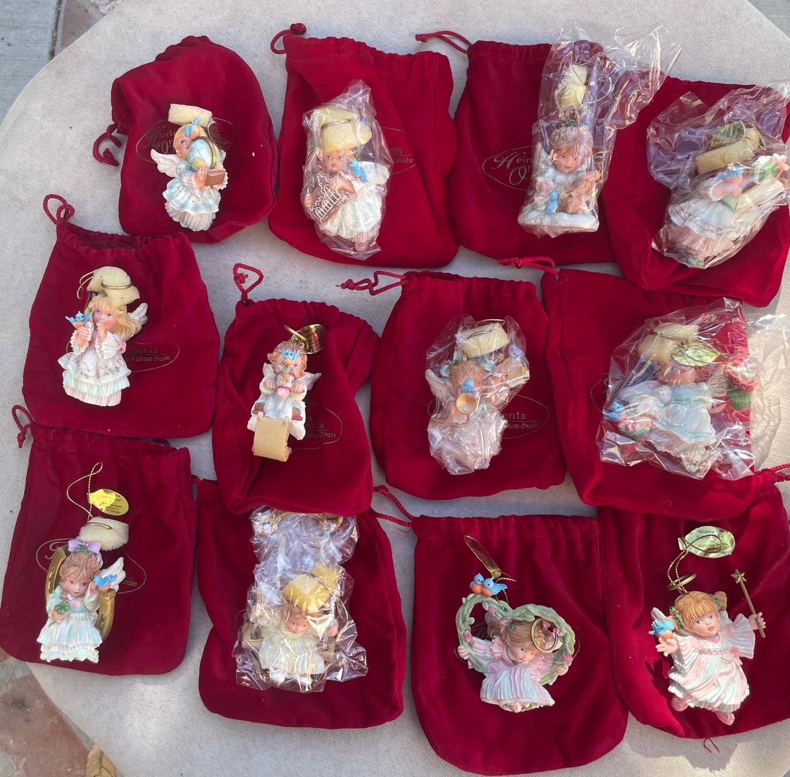 Vintage 12 Ashton Drake HollyDay Angels Christmas Heirloom Ornaments EUC