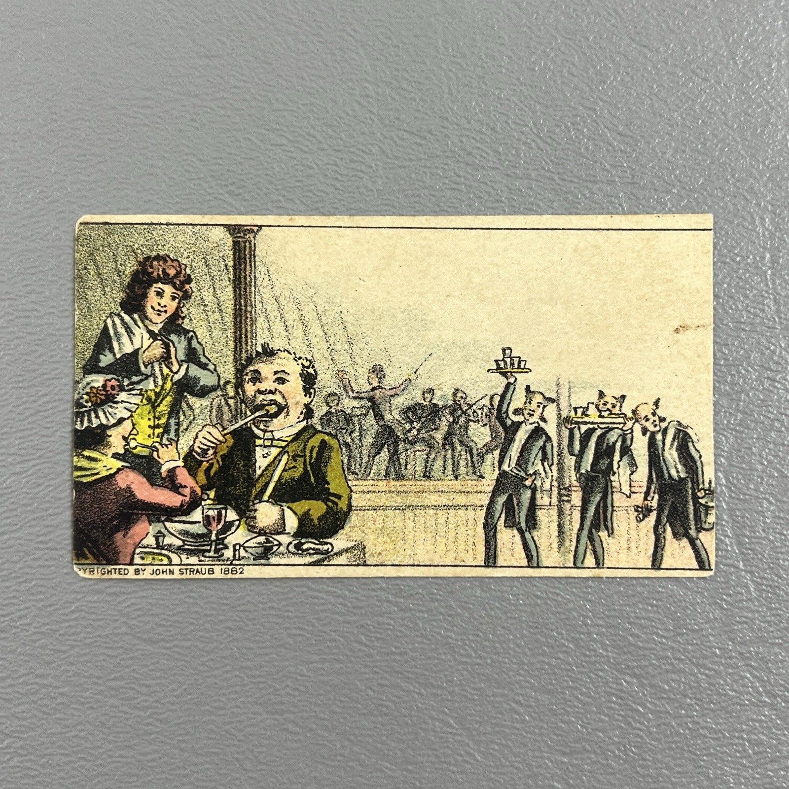 Victorian Trade Card 1882 The Royal St John Sewing Machine Dining Scene 3x2\