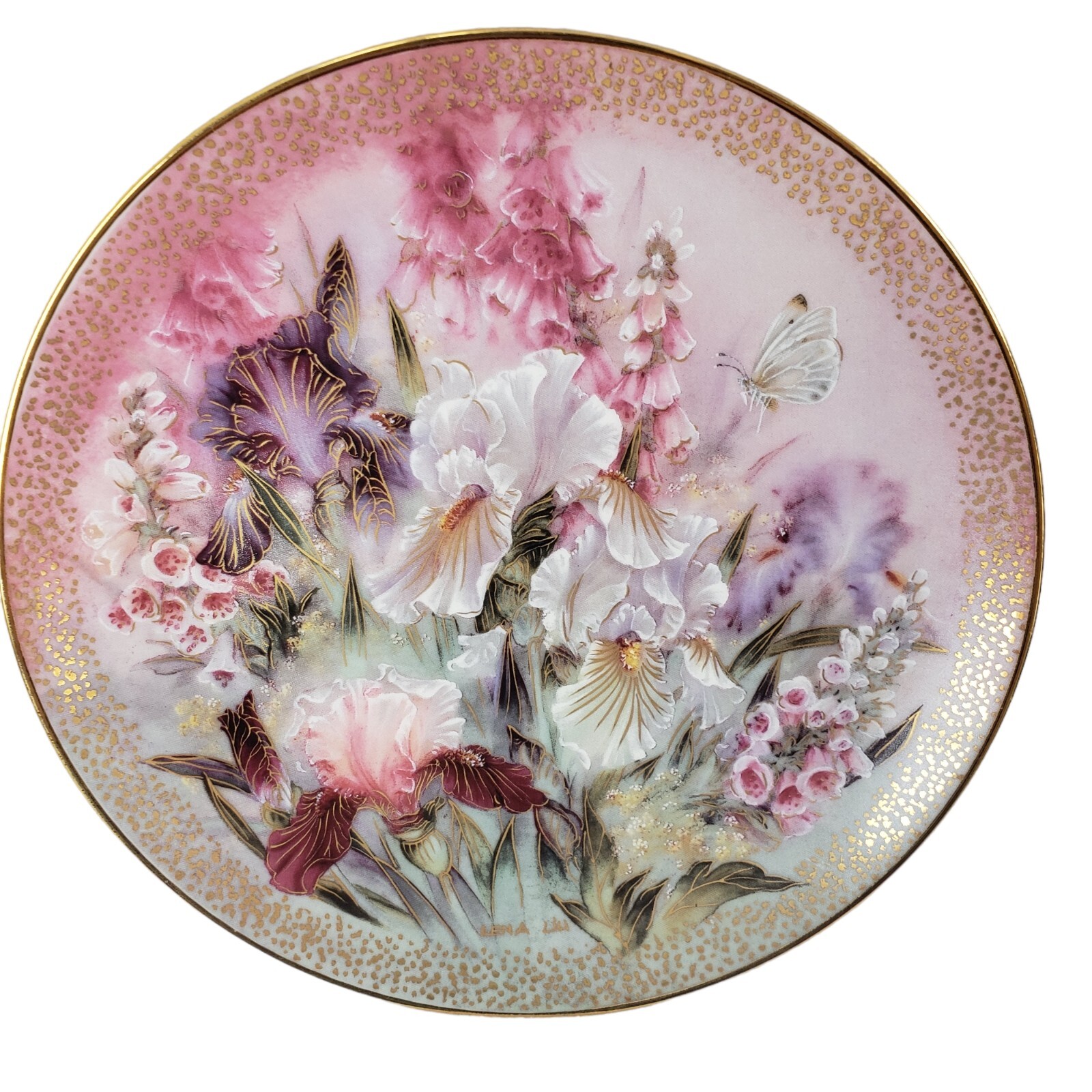 Vtg Lena Liu 1991 Iris Quartet Symphony of Shimmering Beauty Ltd Edition Plate