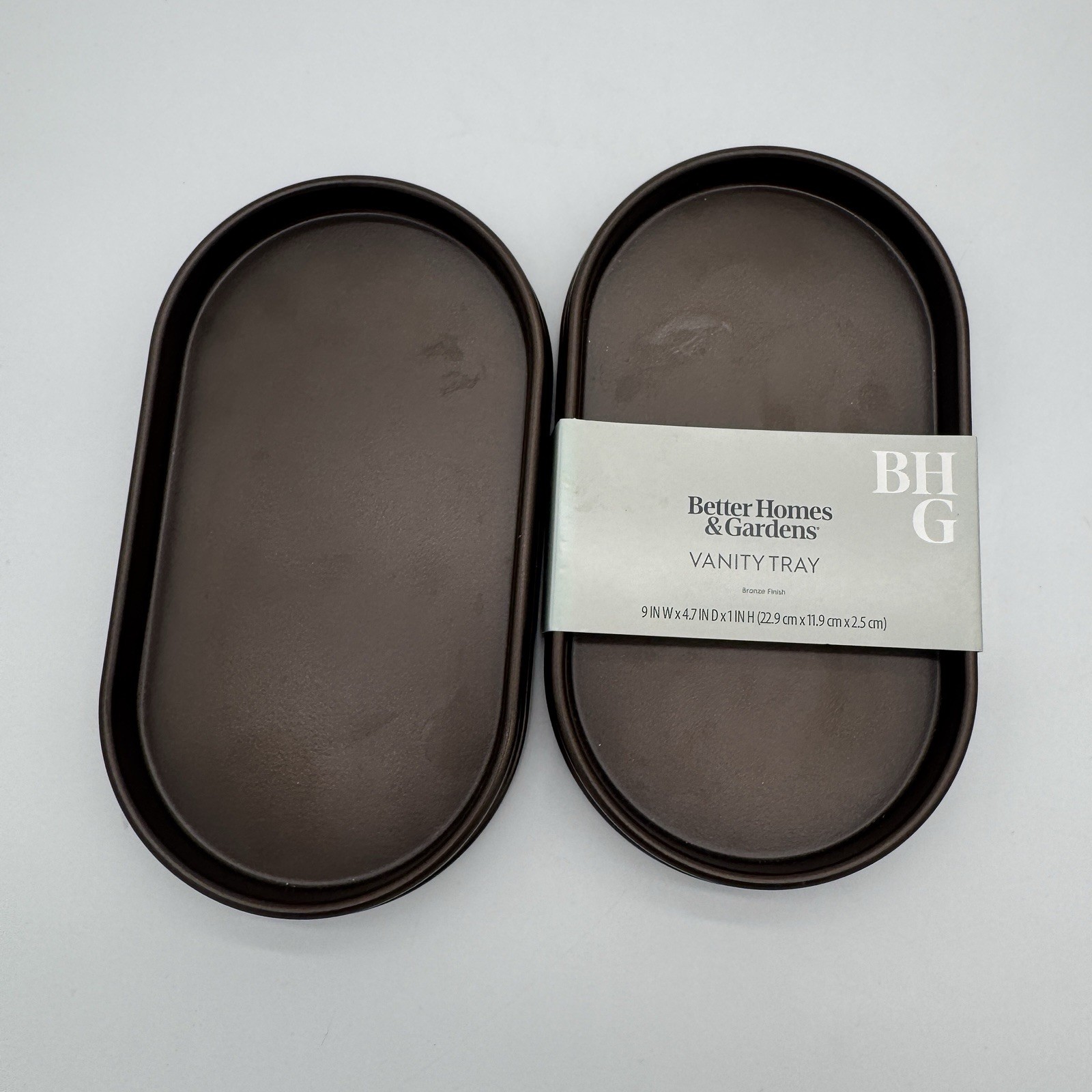 Better Homes & Gardens Vanity Tray Set Of 2 Bronze Oval Bathroom Decor