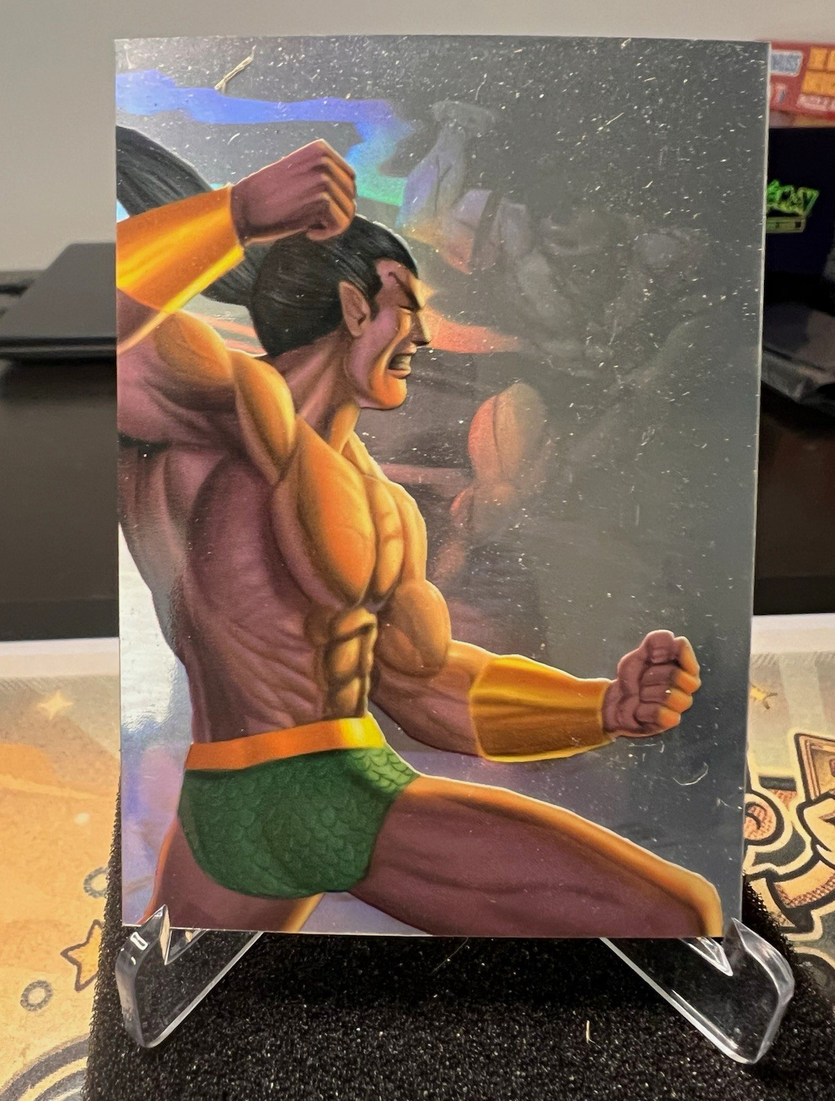 Fleer 1995 Flair Marvel Annual HOLDORLAST Namor vs Llyron LE 11/12 Card Holo.