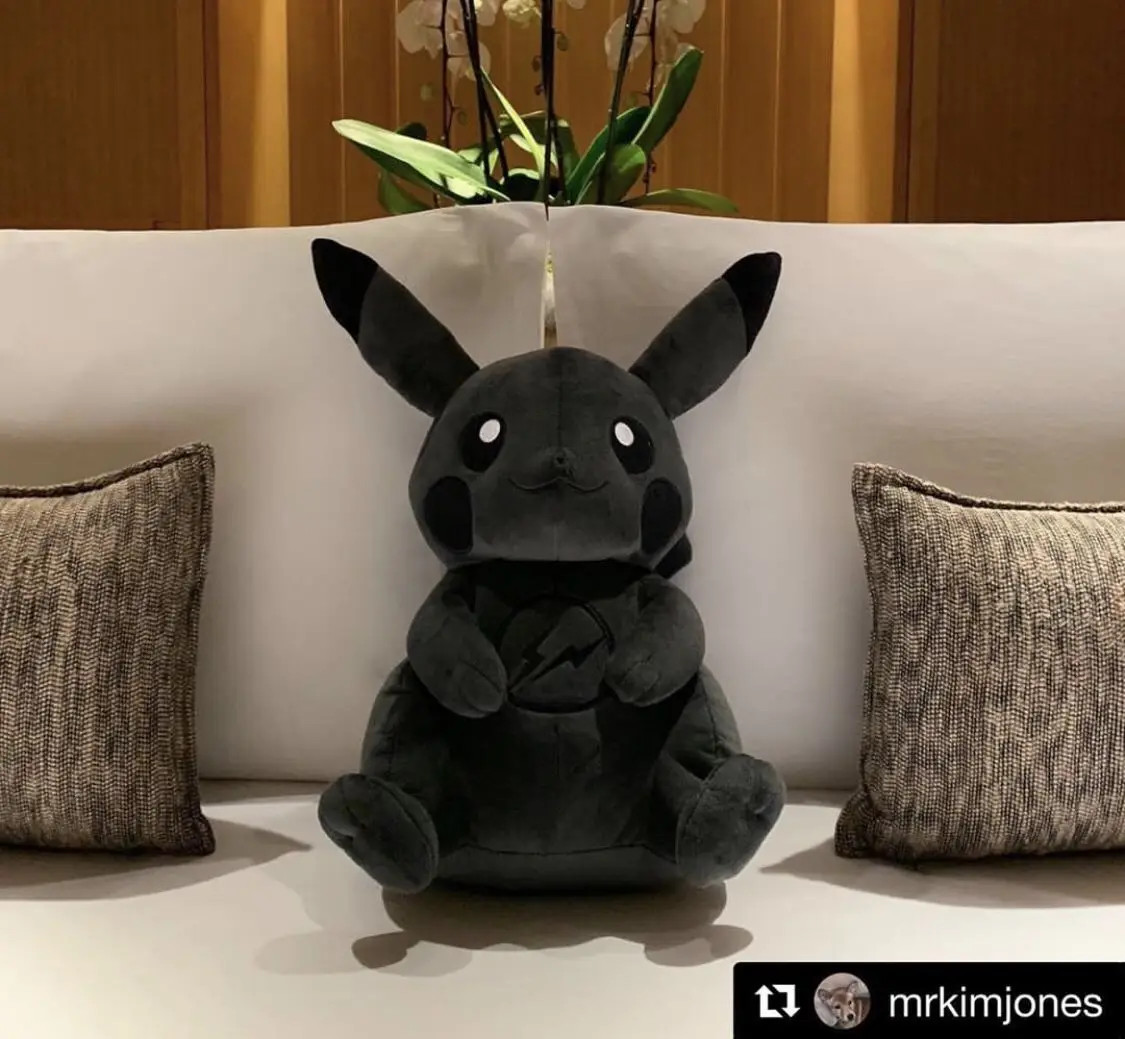 30cm Dark Pikachu Plush Kawaii Anime Stuffed Soft Toy Collectible