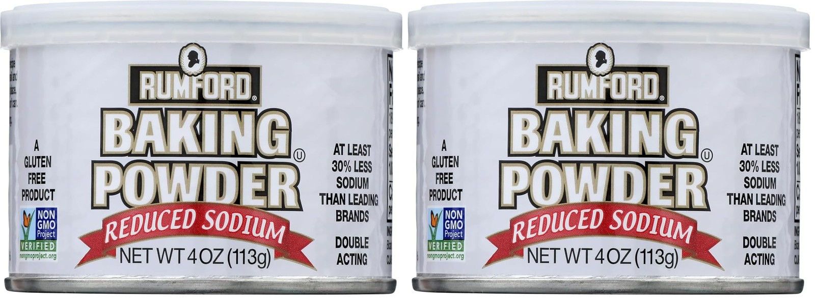 Rumford Reduced Sodium Baking Powder, 4 Ounce (Pack of 2)