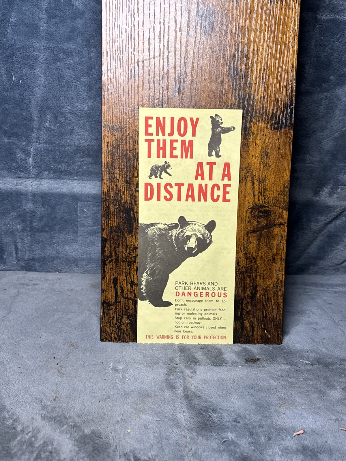 Vintage 1960s National Park Service Bear Safety Animal Wildlife Grizzly Black 