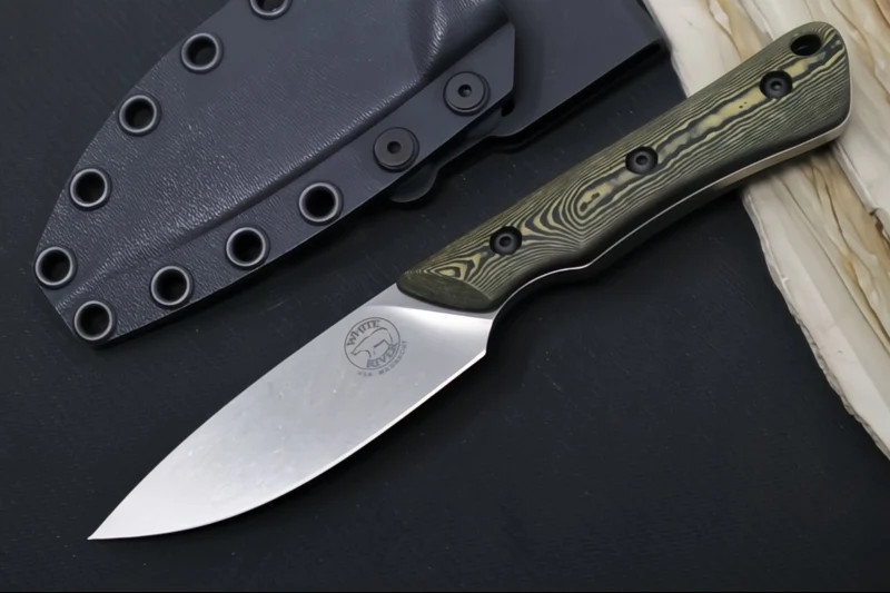 White River Brave Fixed Blade - Maple and Black Richlite Handle / CPM-Magnacut