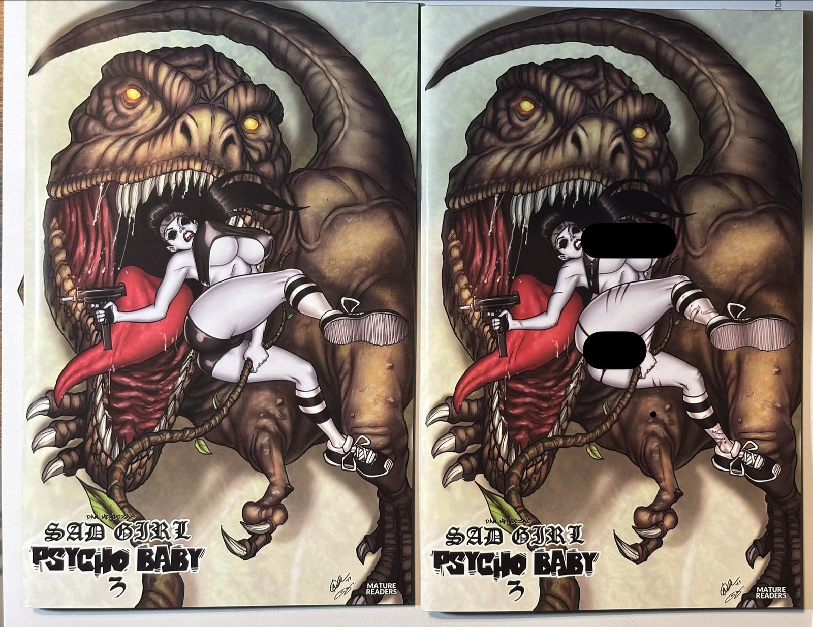 Dan Mendoza Sad Girl Psycho Baby #3 David Harrigan Variant set NM