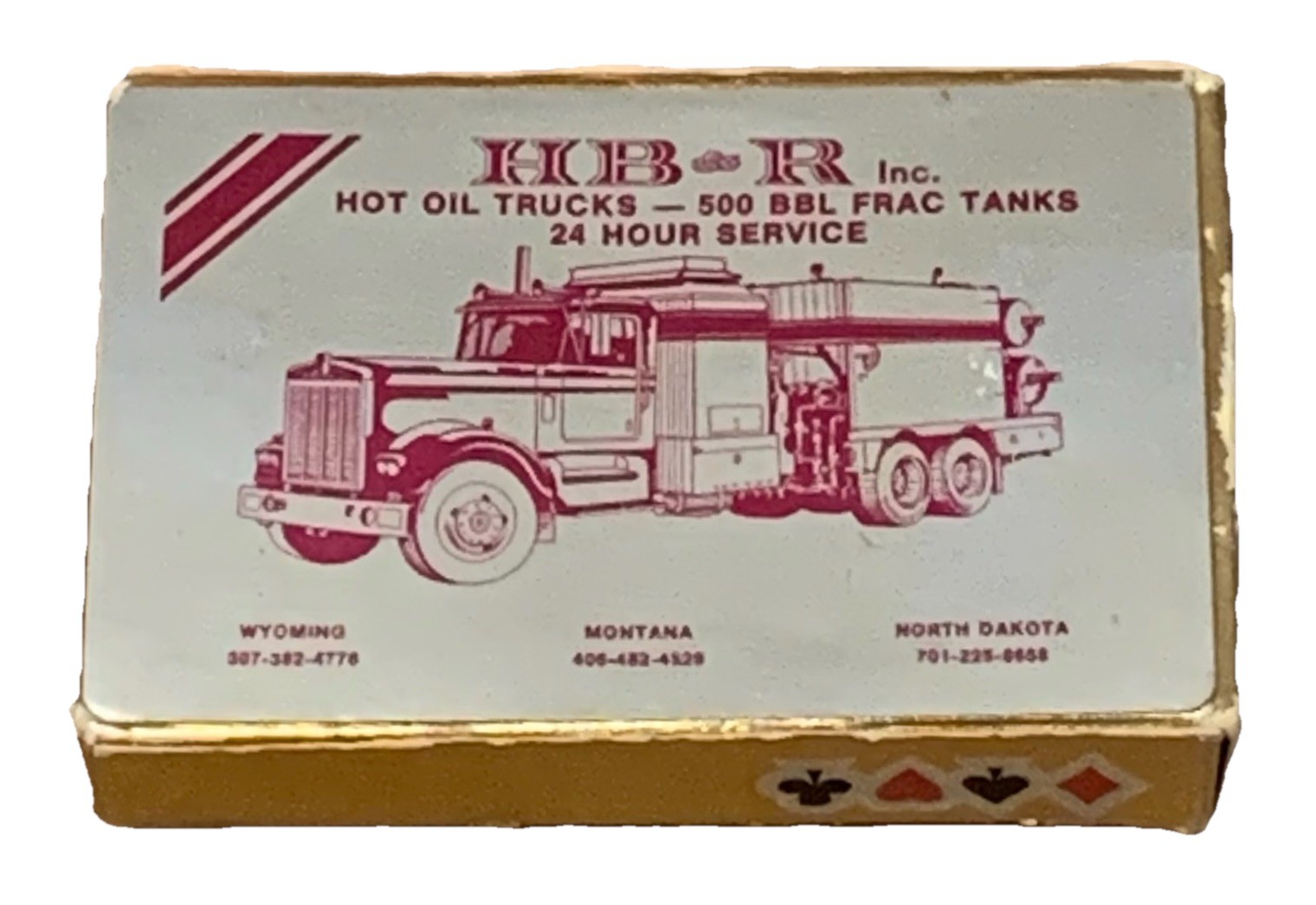 Vtg HB&R Playing Cards Oilfield Oil Gas Wyoming Montana North Dakota Advertising