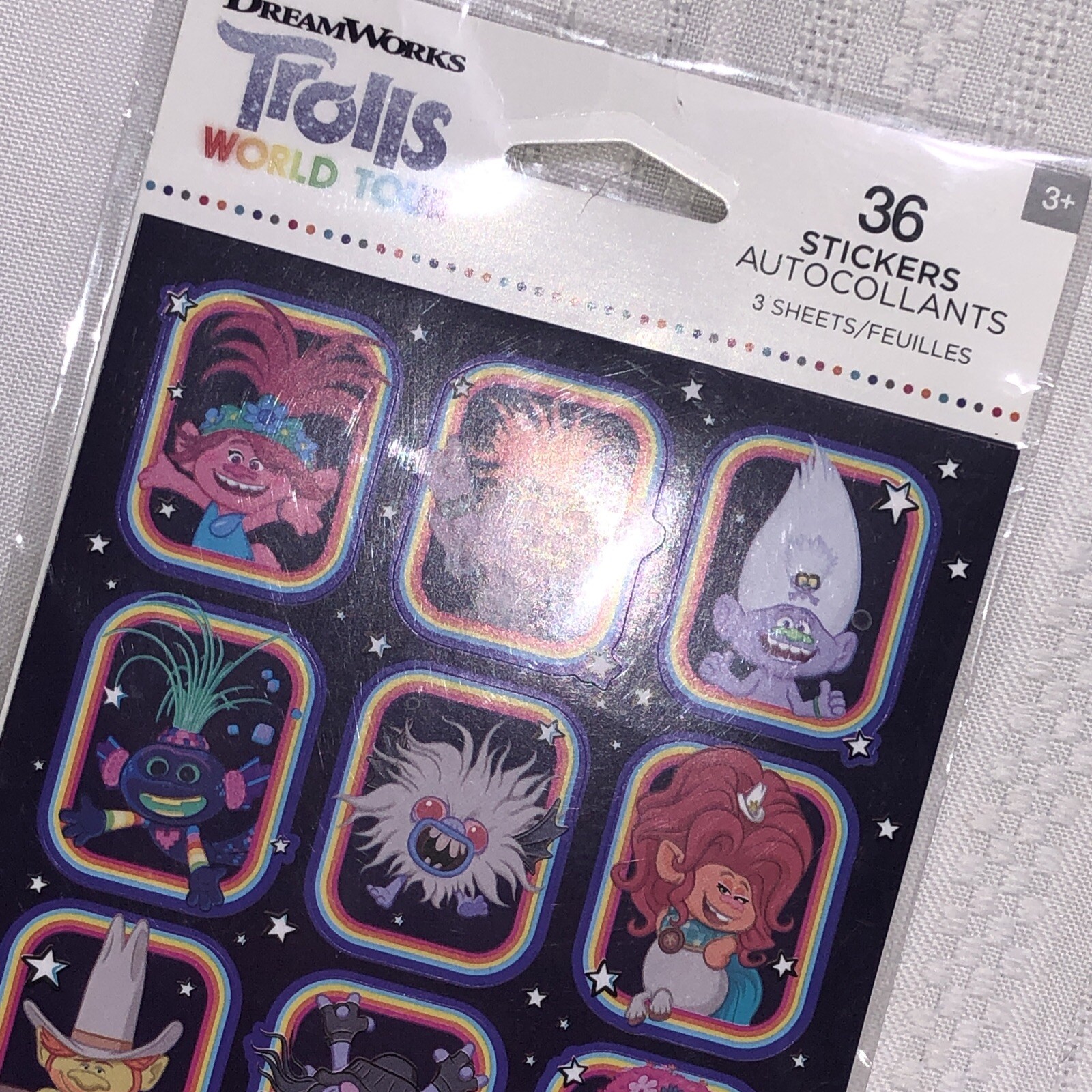 STICKERS pack of Trolls World Tour Stickers 36 in Pack NEW Sealed Dreamworks