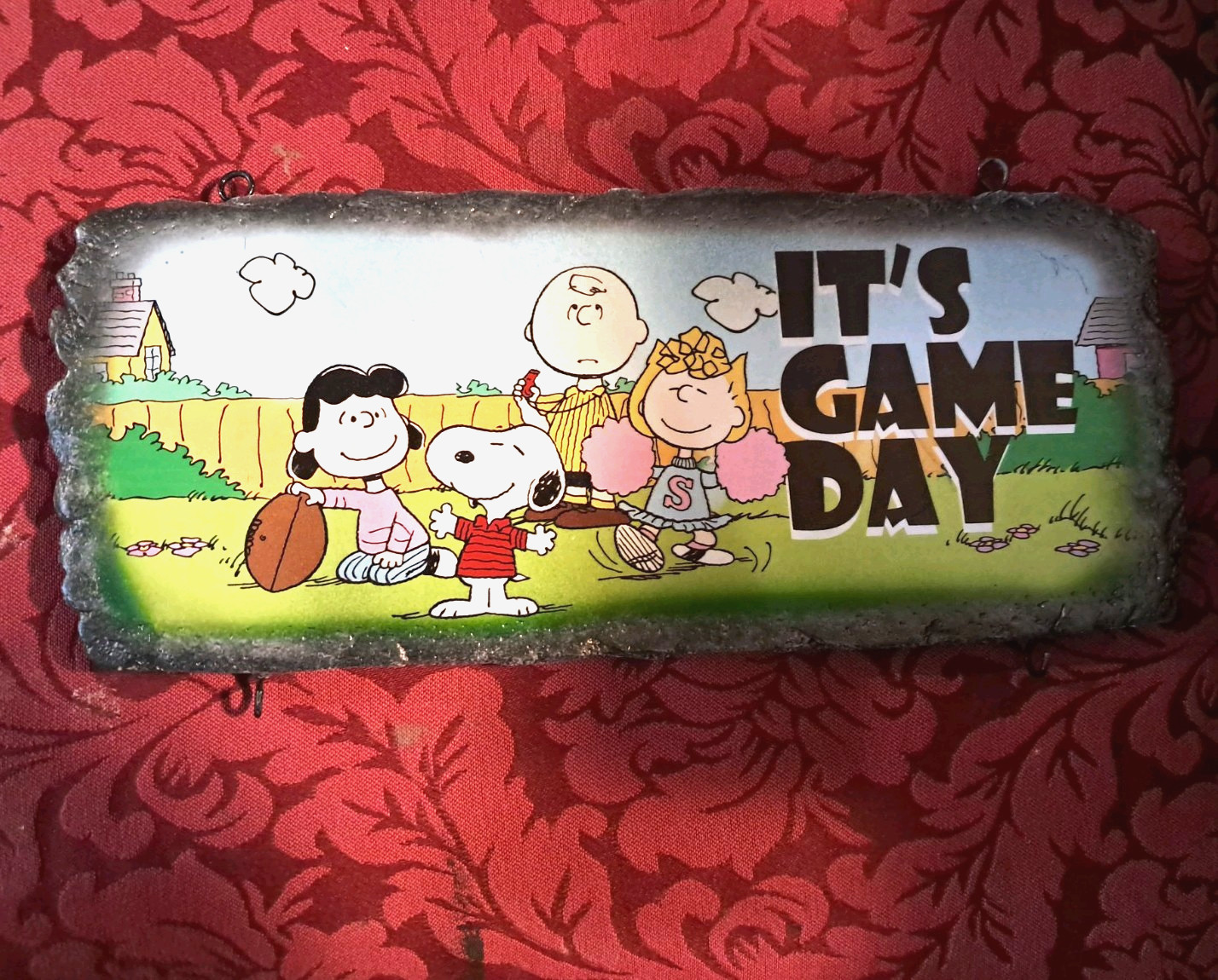 The Bradford Exchange Seasons Of Fun Peanuts Gang Welcome Sign It\'s Game Day