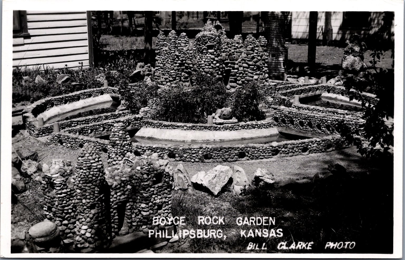 Vintage RPPC Boyce Rock Garden Phillipsburg Kansas Bill Clarke Photo