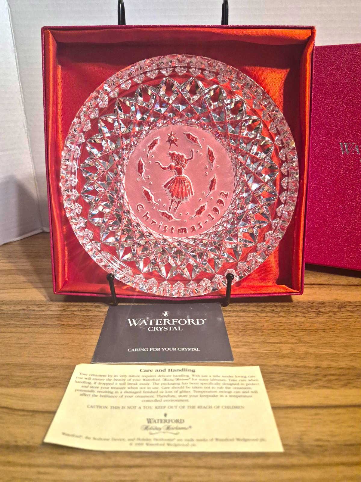 Vtg 1992 Waterford Crystal 12 Days of Christmas Plate 9 Ladies Dancing Boxed