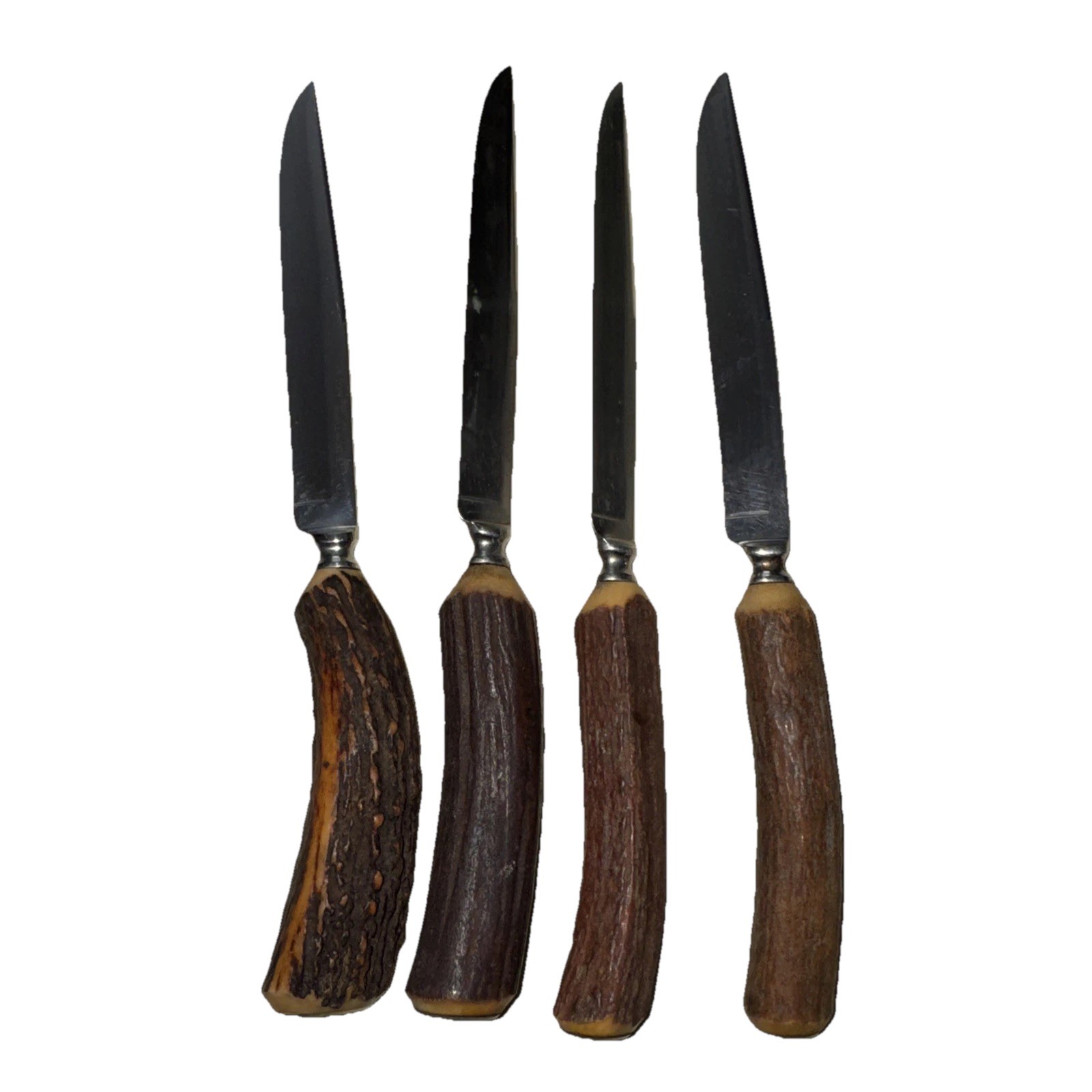 Solingen Baron Steak Knife Set 4 Germany Stainless Steel Antler Stag Horn MC