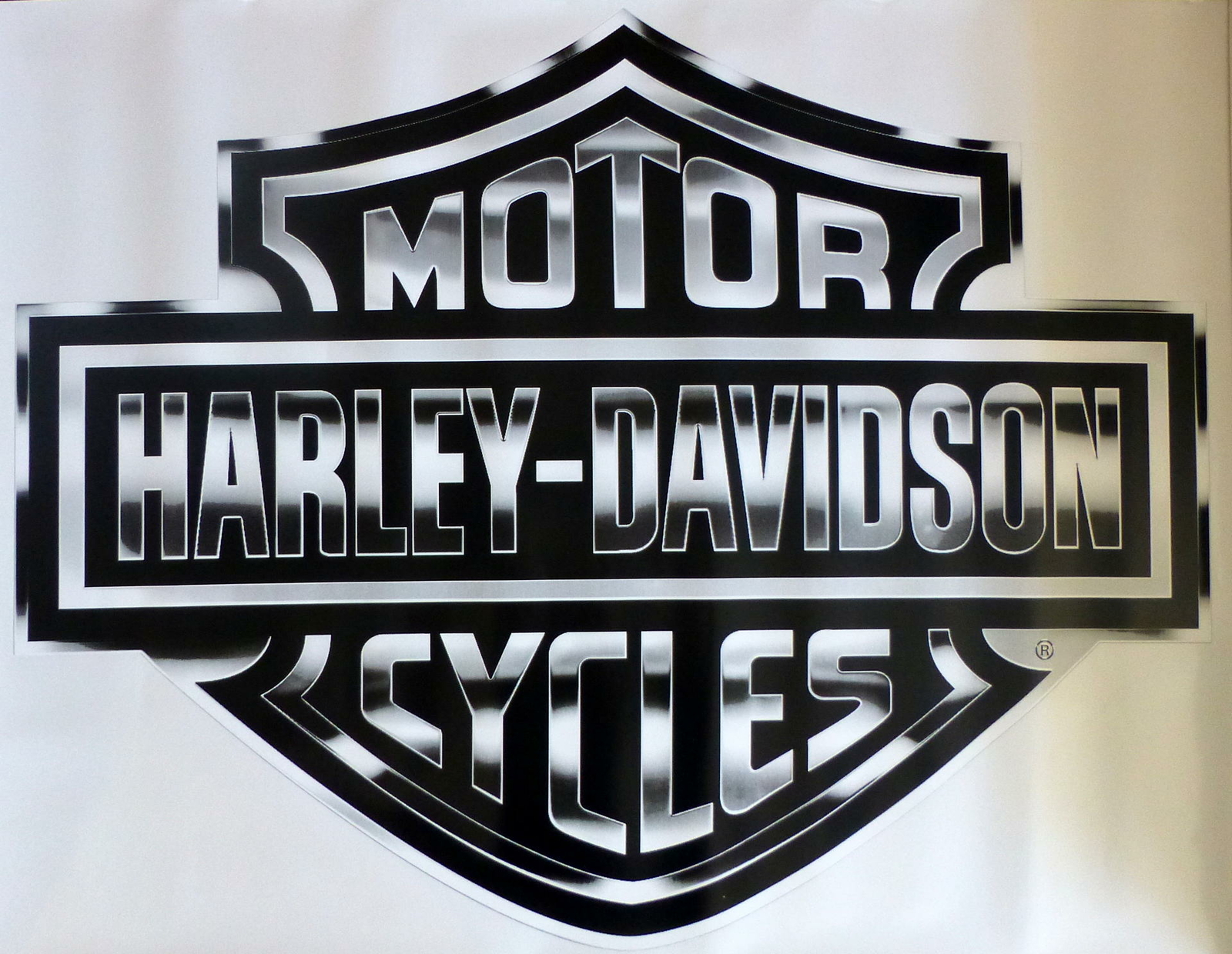 Harley Davidson Silver Bar & Shield Extra Large Trailer Decal Sticker 29\