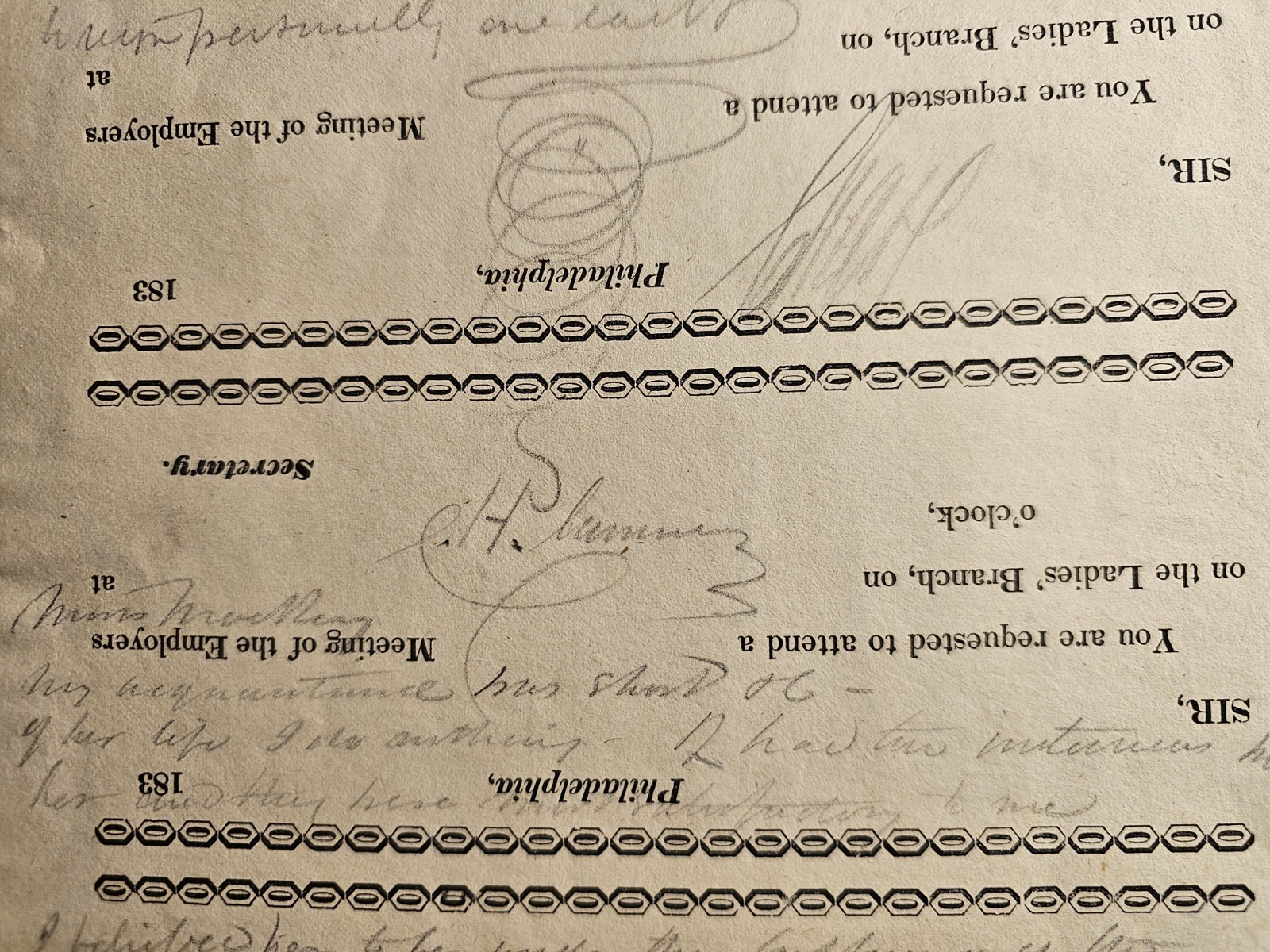 1830s Philadelphia Religious Manuscript – Millennial & Christian Union