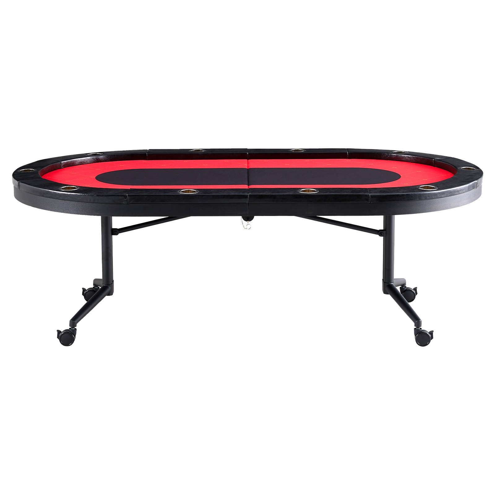 Uimoso 10-Player Oval Foldable Poker Table for Casino and Card Games, 90\