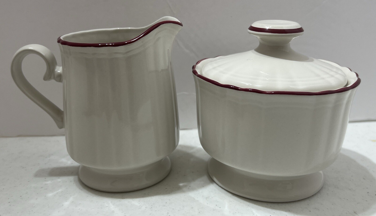 VINTAGE MIKASA COUNTRY CLASSICS Roseland Japan KS151 CREAMER & SUGAR Set