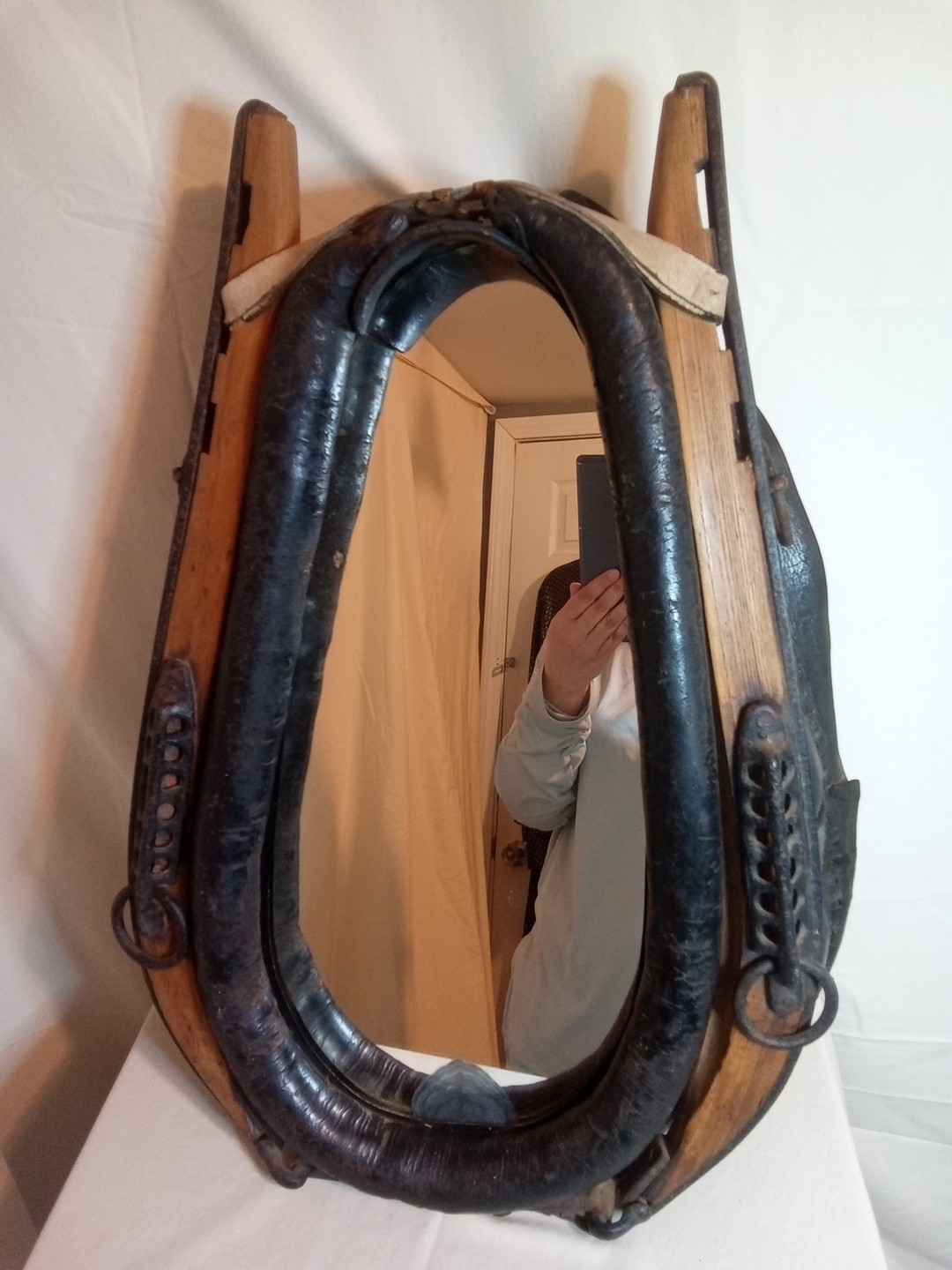 Antique Horse Collar Wall Mirror Western Art Rustic Decor Antique Horse Collar Wall Mirror Western Art Rustic Decor