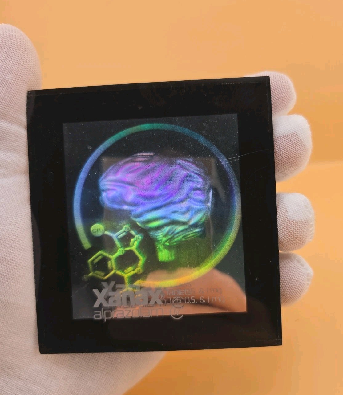 Rare Vintage Pfizer Xanax Alprazolam Promotional Hologram Display Plaque 