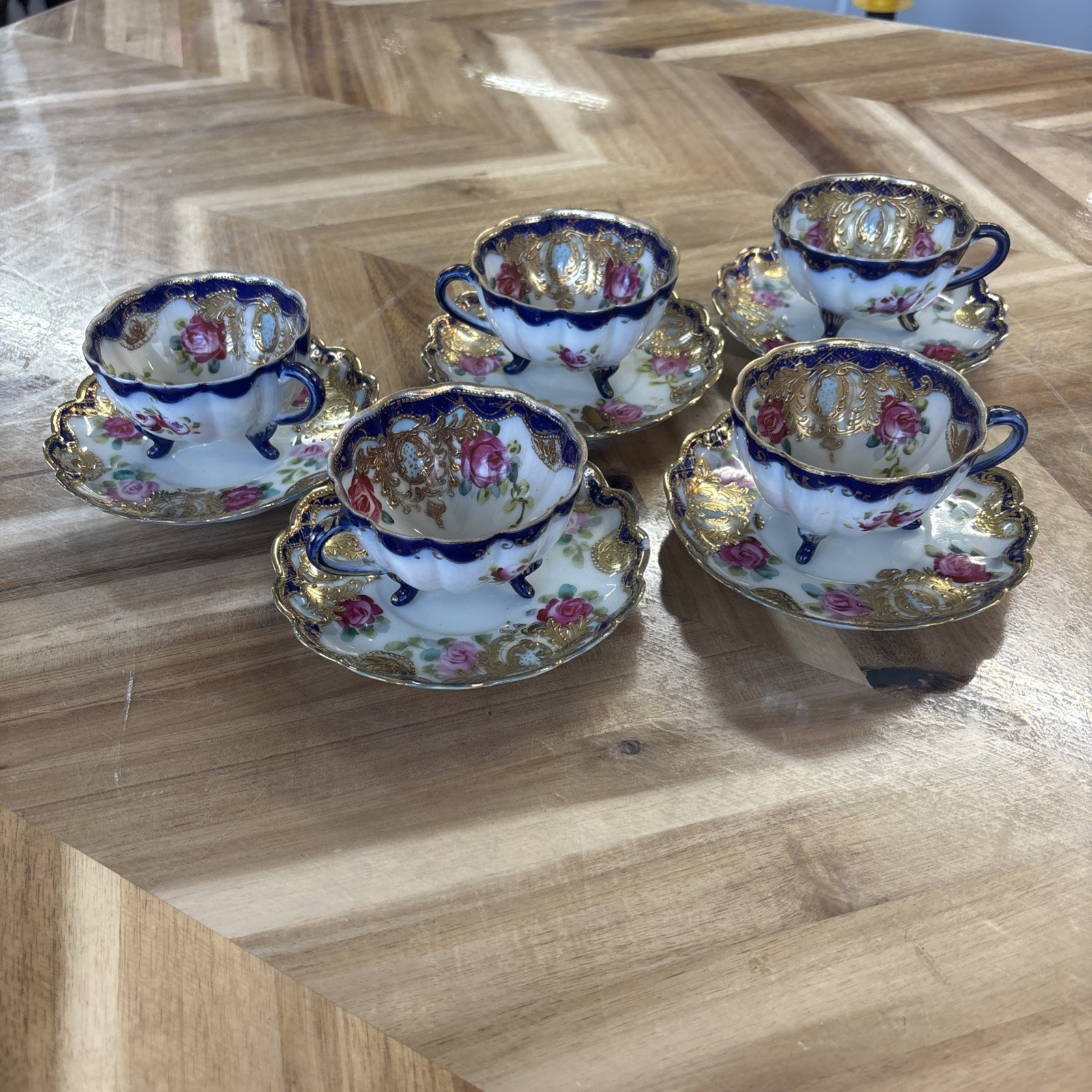 Nippon pre-1921 Morimura Bros. Old Noritake. Heavy gold Moriage.  (10 piece)