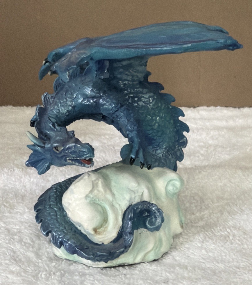 SUMMIT COLLECTION Blue Dragon on Rock Fantasy Figurine