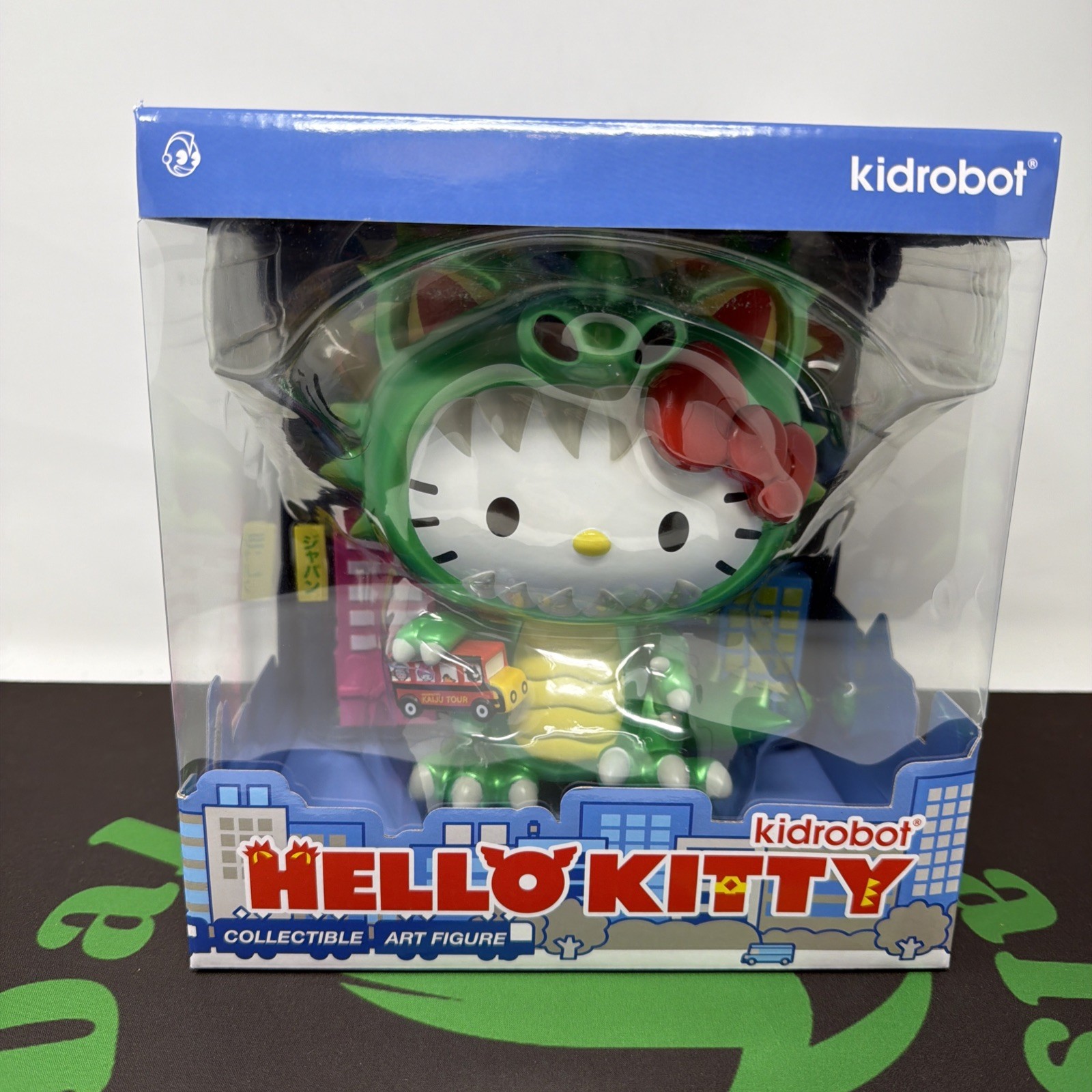 Sanrio Hello Kitty Kaiju Cosplay Metallic Green 8-Inch Vinyl Figure kidrobot