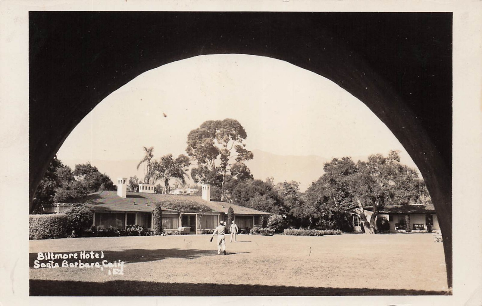 RPPC Santa Barbara Biltmore Hotel California Soldiers Play Baseball Postcard 19A