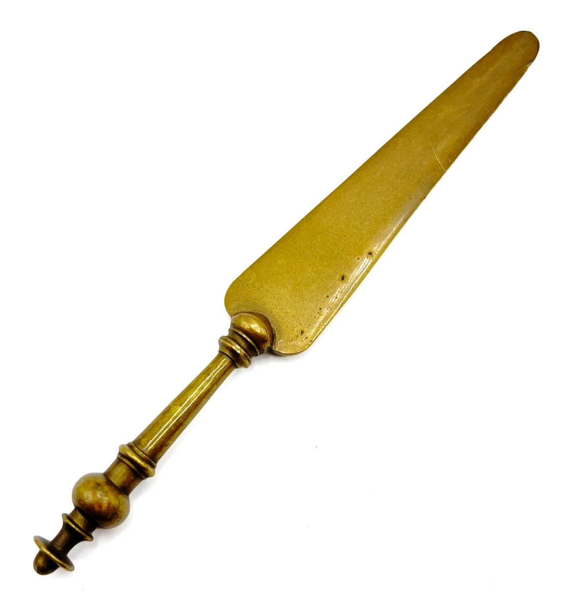 Rare Georgian Solid Brass Letter Opener, 19th Century French Antique