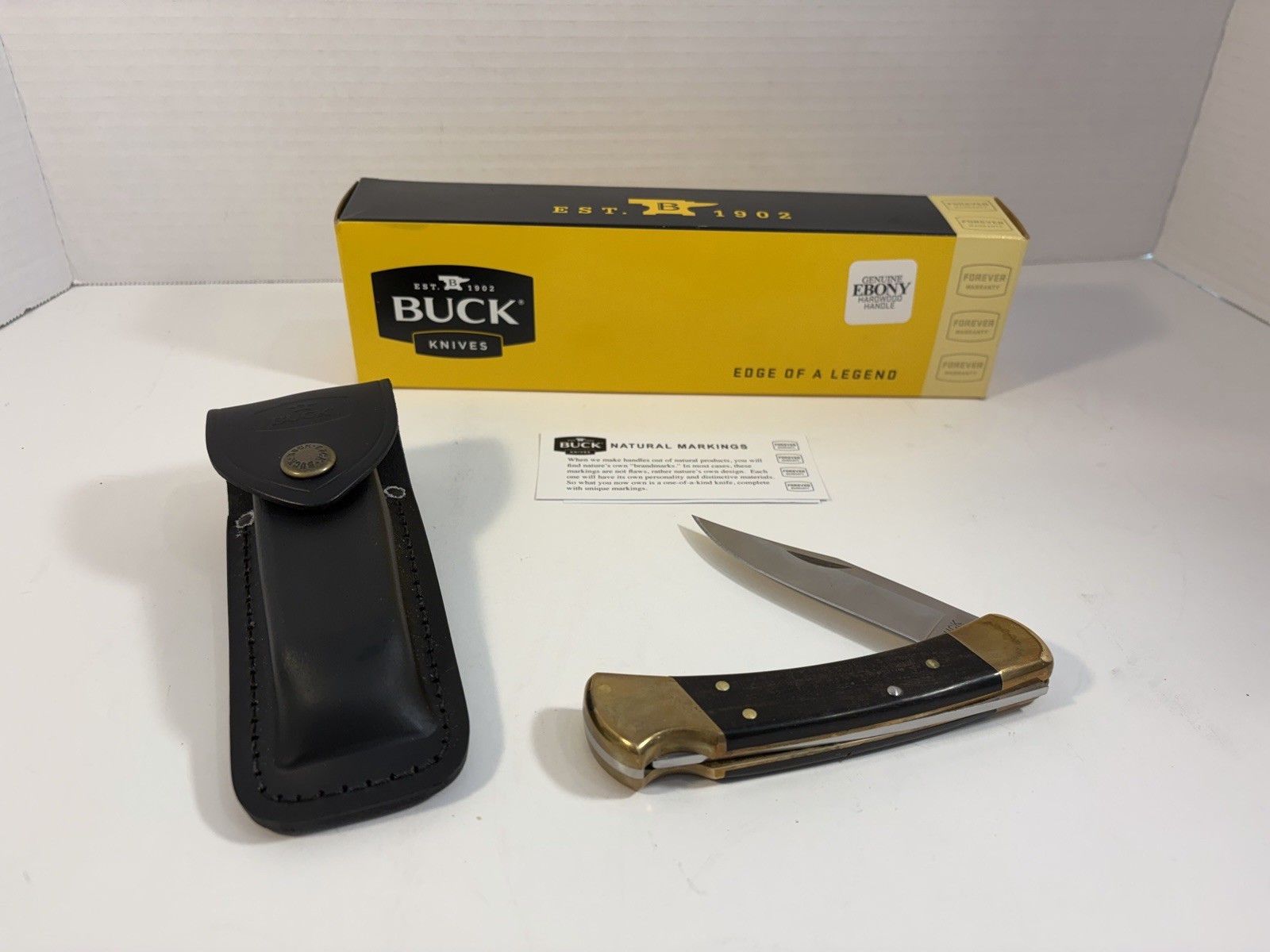 Buck 110 Drop Point Folding Hunter Knife 0110BRS6 Ebony Made in USA