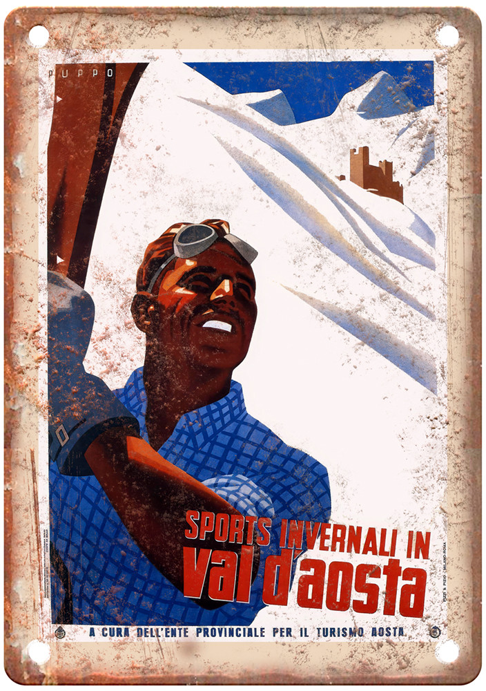 Vintage PUPPO Mario Travel Poster Retro Look Sign T1651