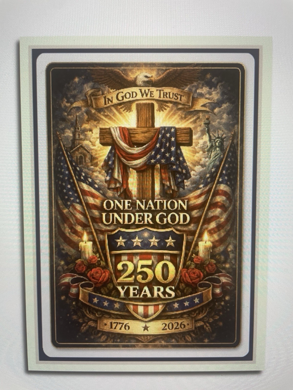 ”Custom ACEO American 🇺🇸 250th Anniversary One Nation Under God