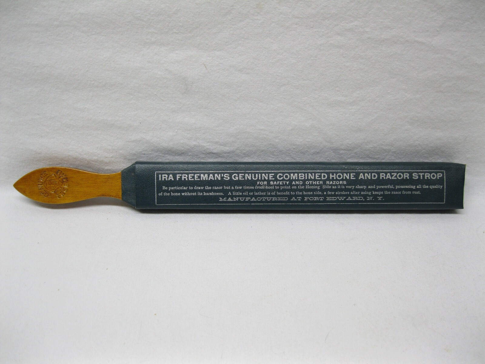 Honing Razor Strop Ira Freeman Ft Edward Ny New Old Stock Unused Leather Vtg Old
