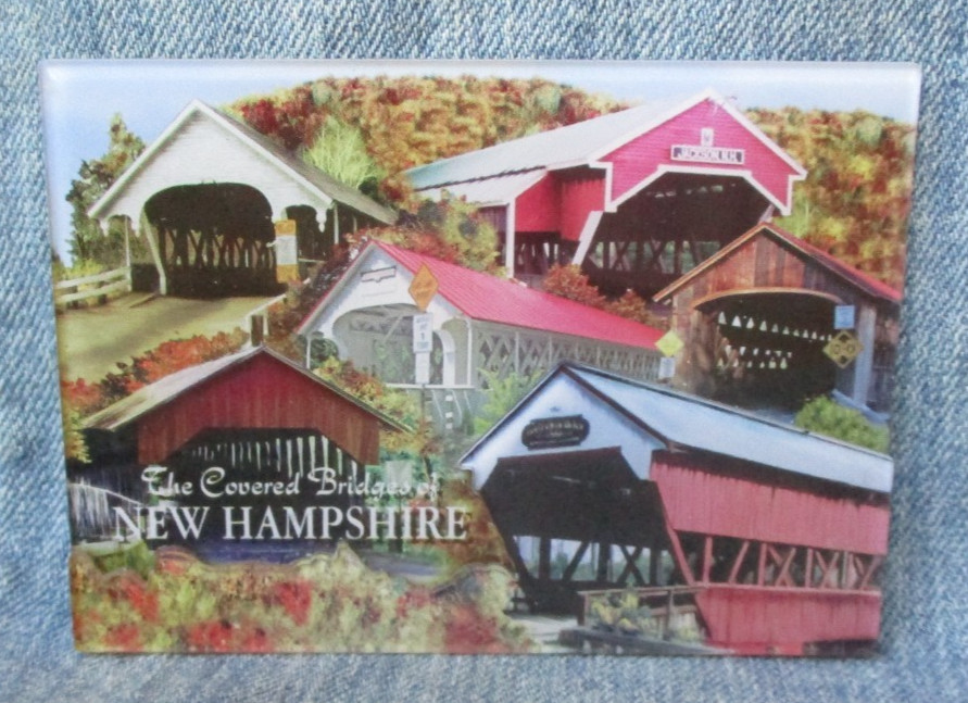The Covered Bridges Of New Hampshire Dimensional Acrylic Magnet Souvenir  MB54