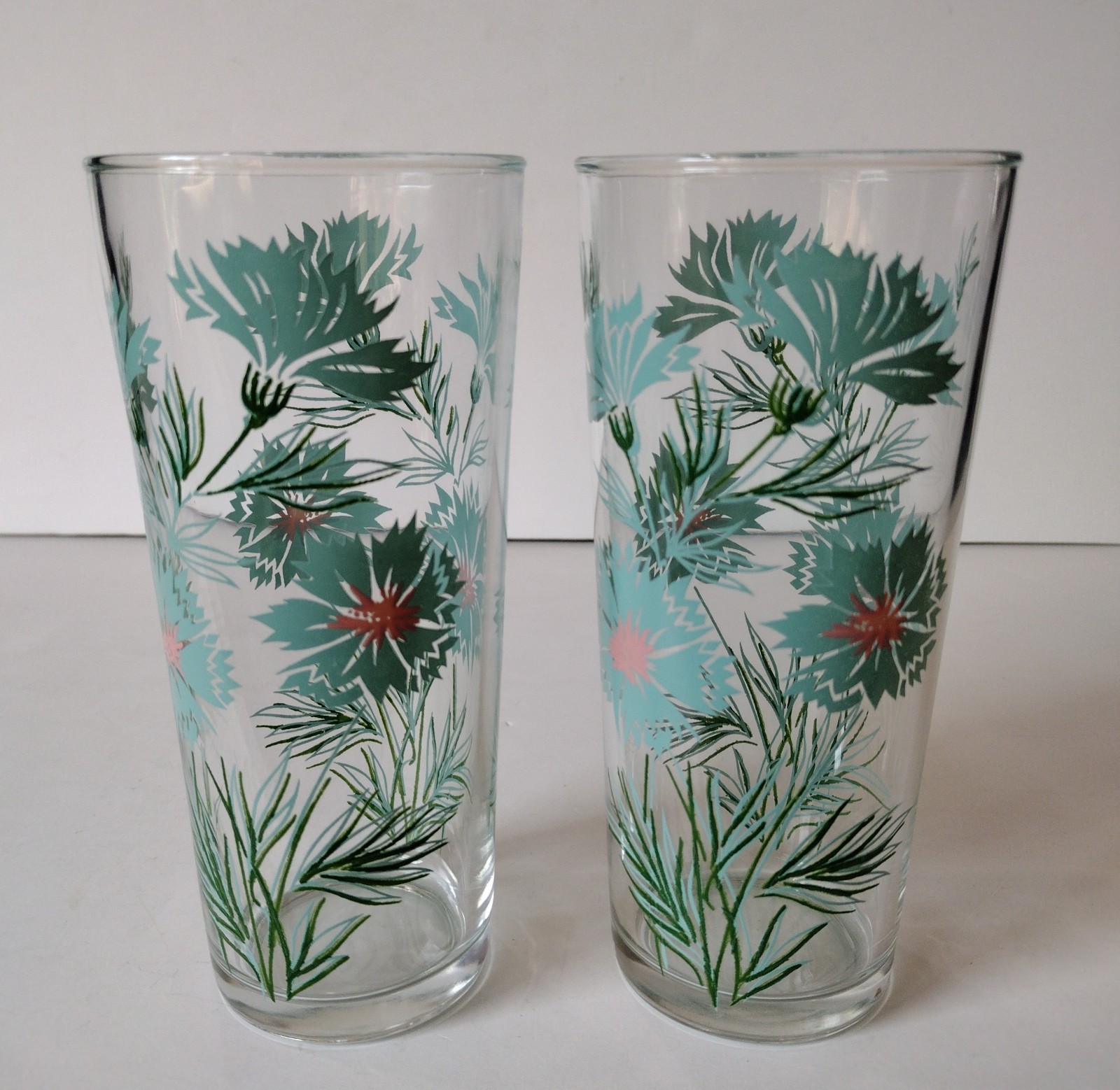 Vtg Taylor Smith Ever Boutonniere Highball Drinking Glass 6.5\ Vtg Taylor Smith Ever Boutonniere Highball Drinking Glass 6.5\