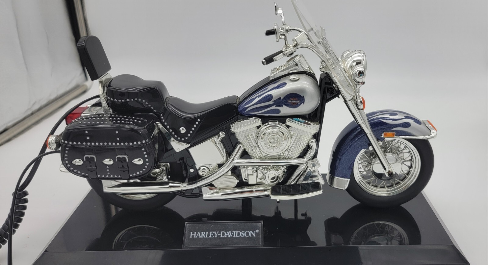 Harley Davidson Motorcycle Telephone Landline Phone Heritage Softail Blue/Gray