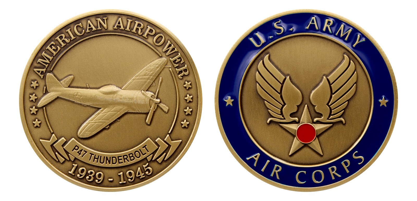 Republic Aviation P-47 Thunderbolt Challenge Coin, WWII Aviation 1 1/2\