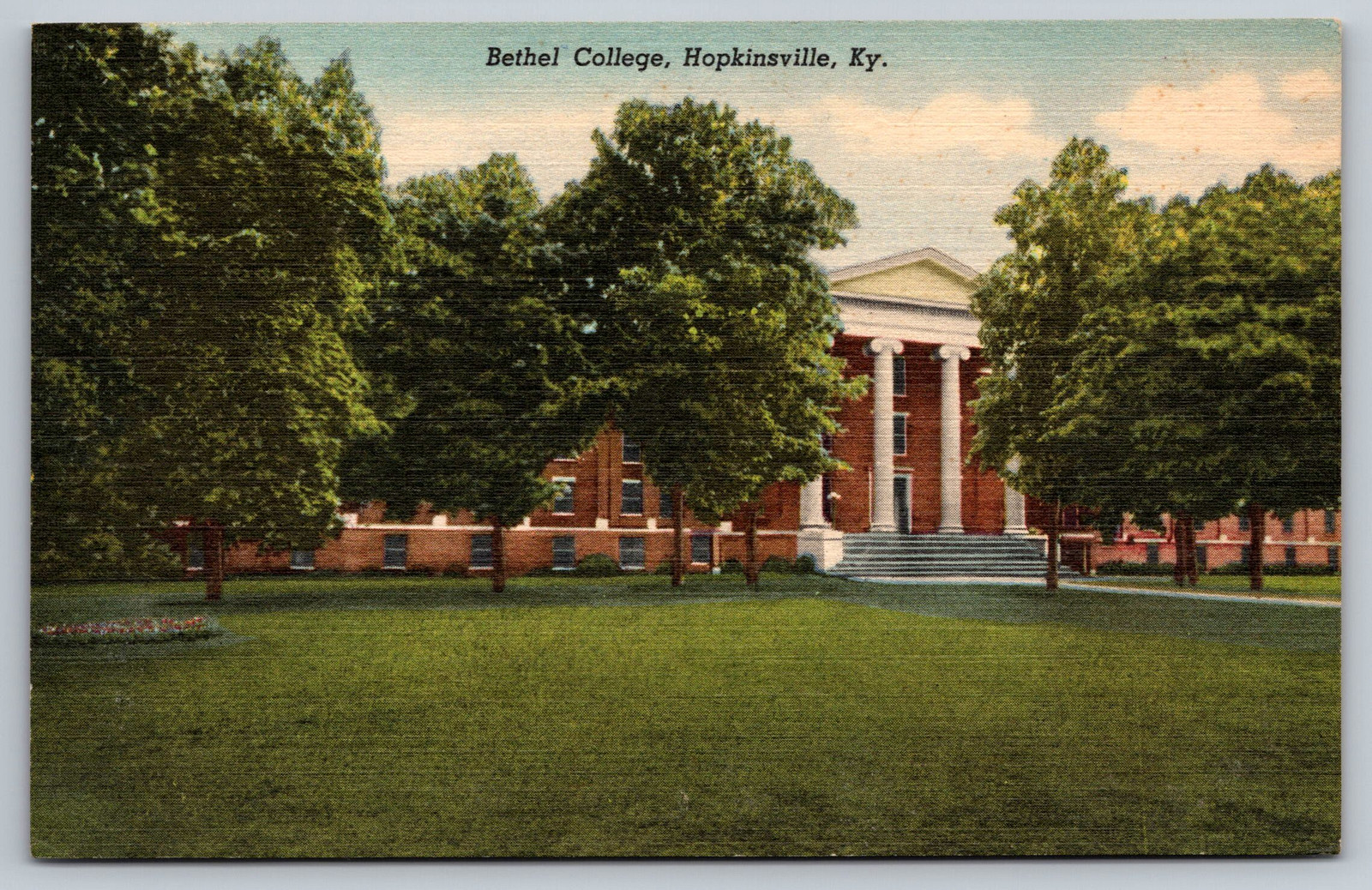 Vintage Bethel College, Hopkinsville, KY - Greek Architecture Postcard Vintage Bethel College, Hopkinsville, KY - Greek Architecture Postcard
