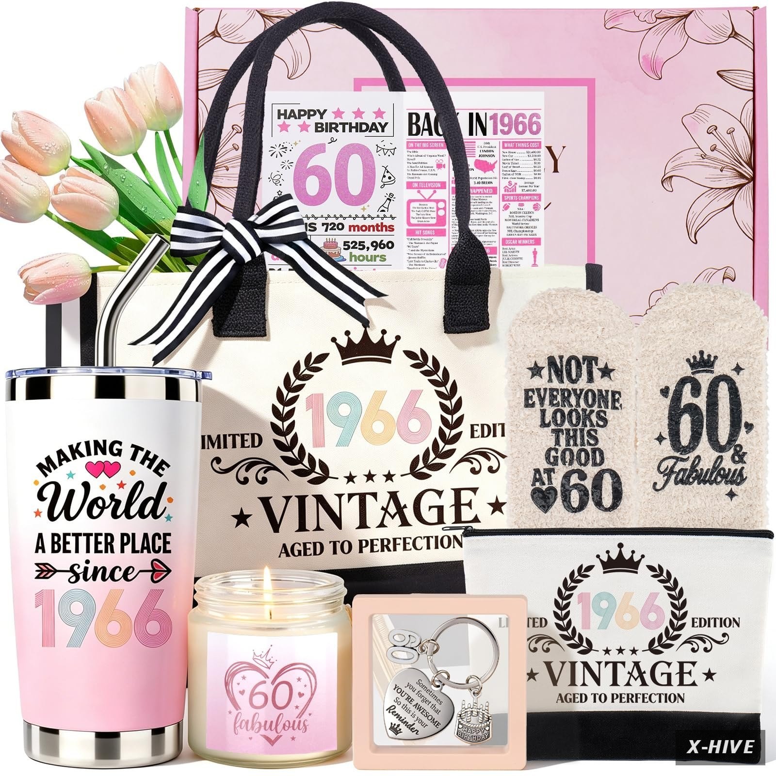 60Th Birthday Gifts for Women, Vintage 1966 Birthdays Gift for Her, Cool 60 Year