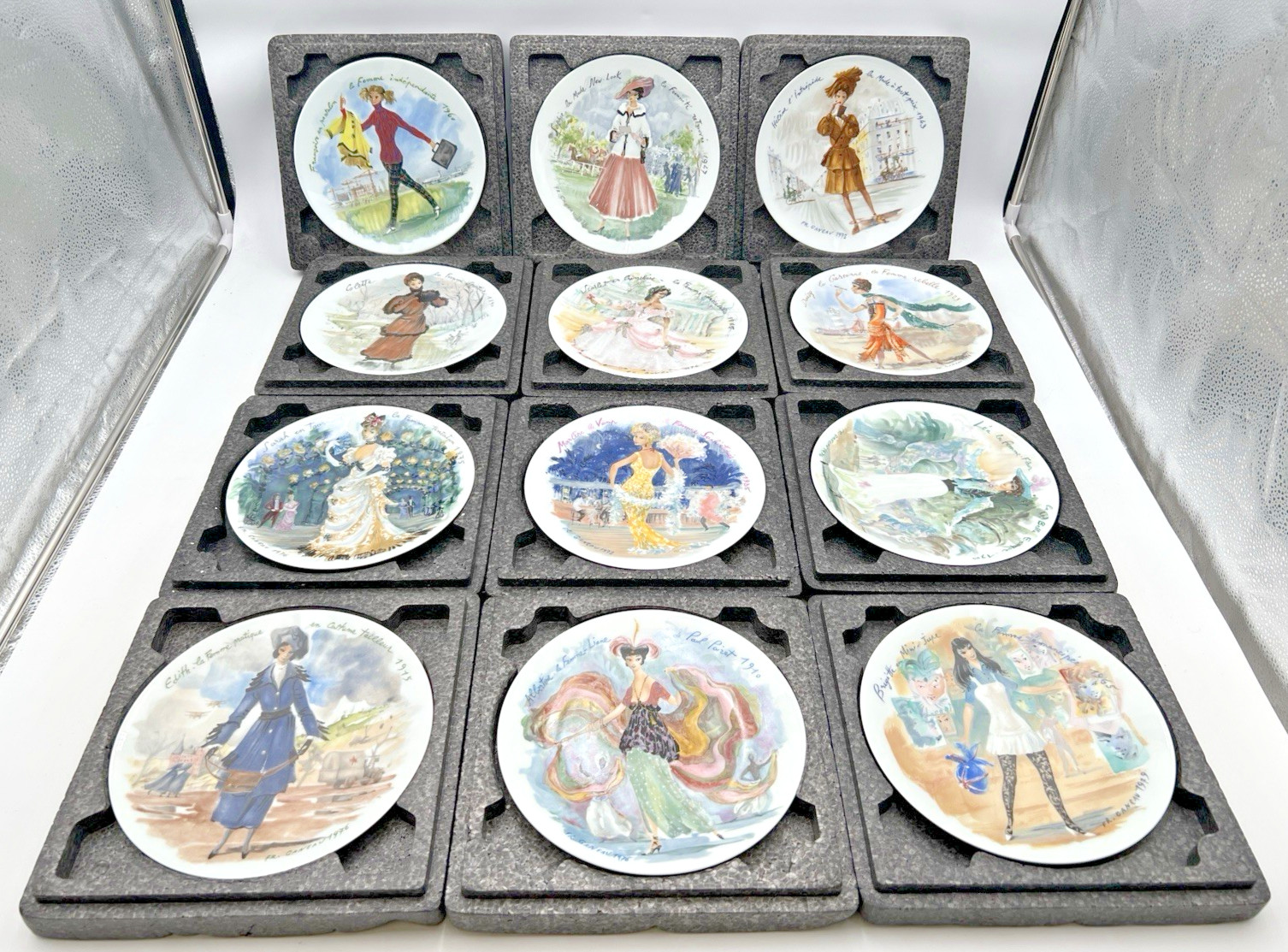 12 HENRI D\'ARCEAU LIMOGES LES FEMMES WOMEN OF THE CENTURY COLLECTOR PLATES 8.5\