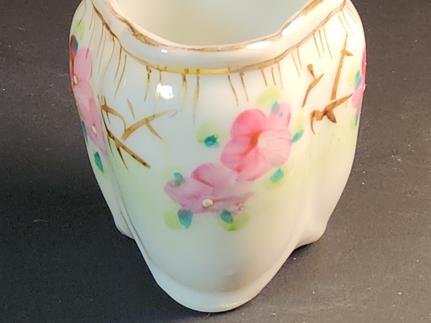 Vintage Porcelain Handpainted Floral Toothpick Holder Japan