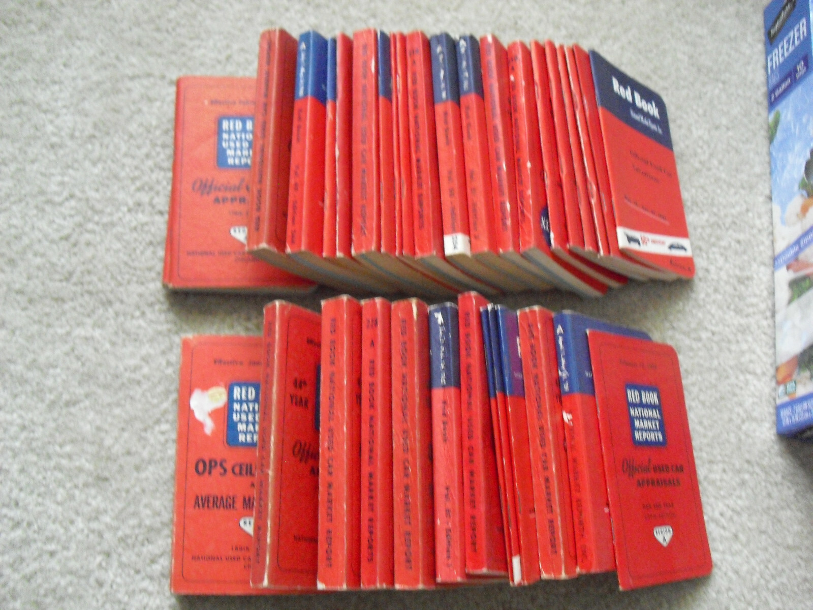 Lot of 33 Vintage 1950 to 1962 Red Book National Used Car Market Report Books